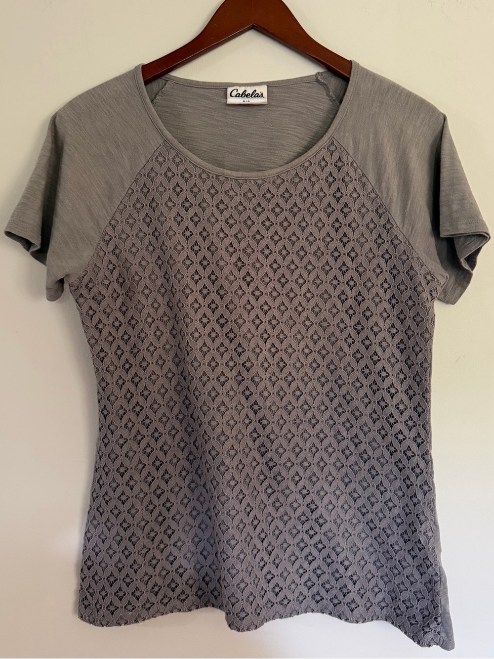 Cabela's Short Sleeve Lace-Pattern Top Women’s S Small